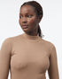 Tentree Women's Rib Mock Neck Longsleeve - Pine Bark