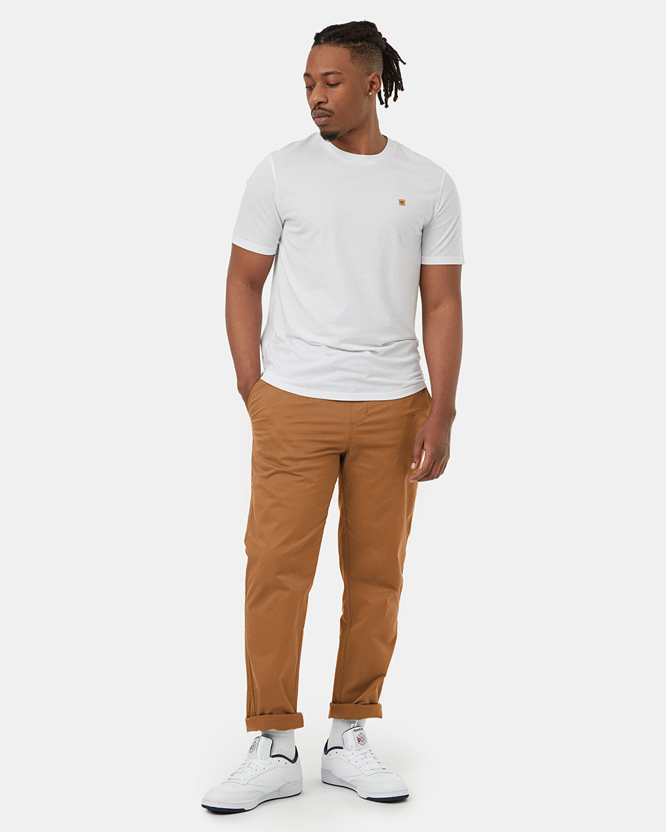 Tentree Men's Stretch Twill Straight Pull On Pant - Foxtrot Brown