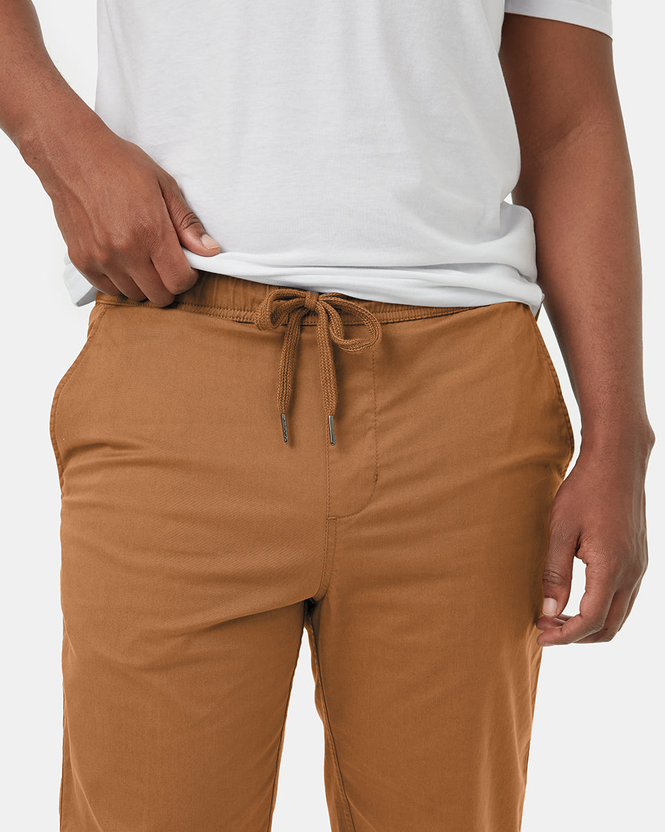 Tentree Men's Stretch Twill Straight Pull On Pant - Foxtrot Brown
