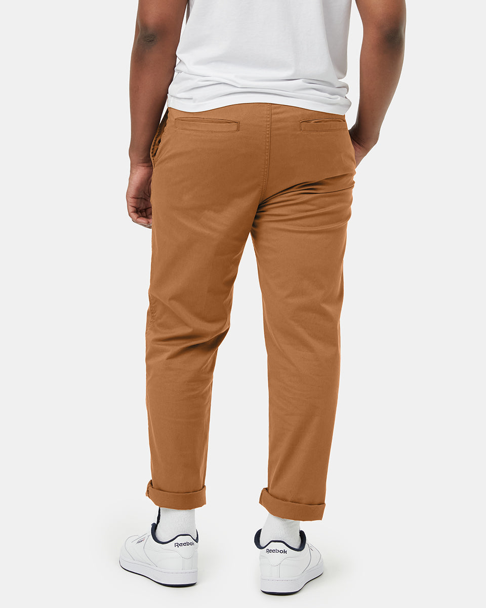Tentree Men's Stretch Twill Straight Pull On Pant - Foxtrot Brown