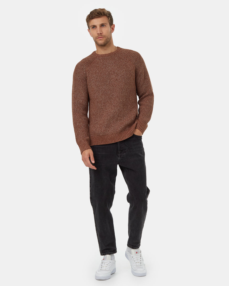 Tentree Men's Highline Wool Crew Sweater - Sepia Twist