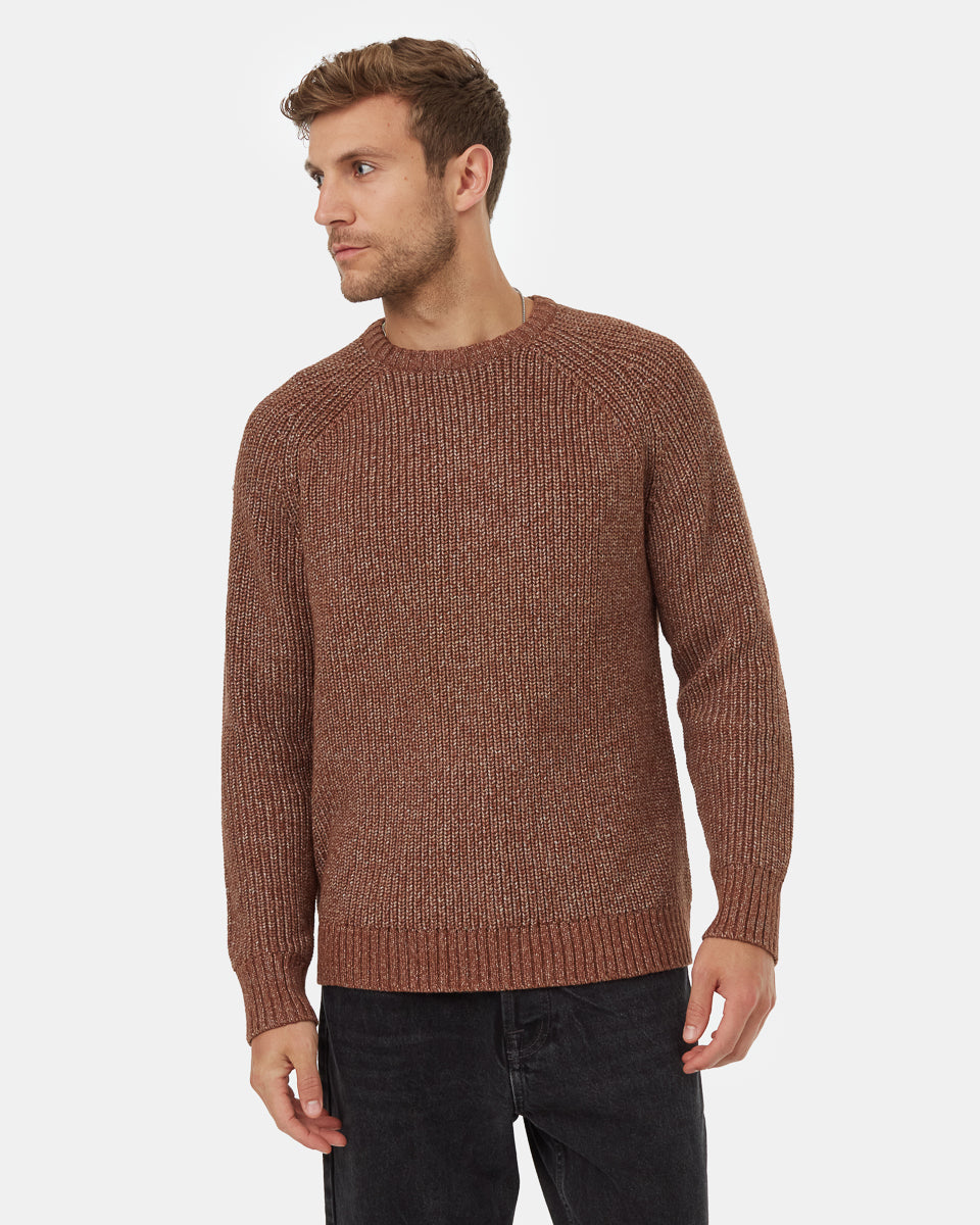 Tentree Men's Highline Wool Crew Sweater - Sepia Twist