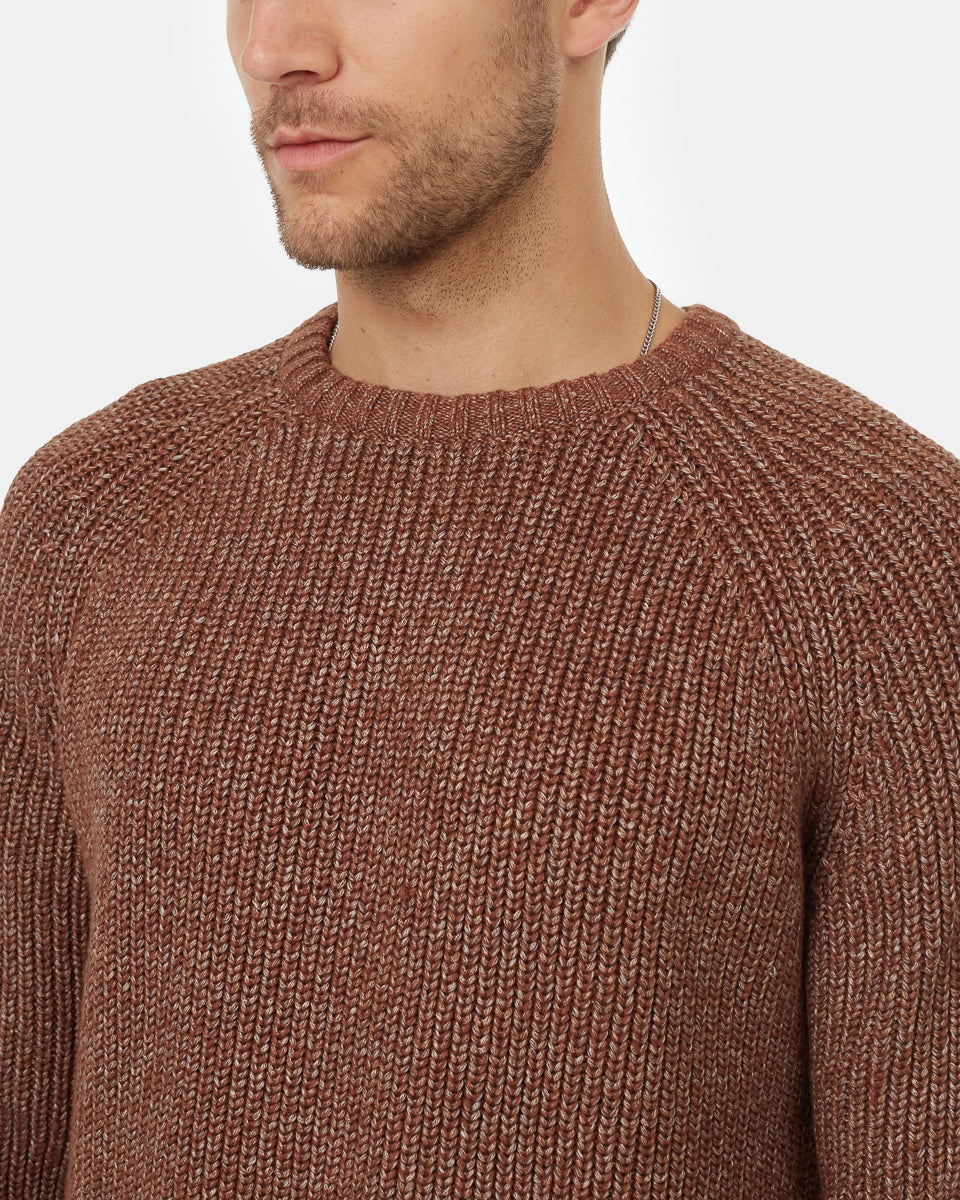 Tentree Men's Highline Wool Crew Sweater - Sepia Twist