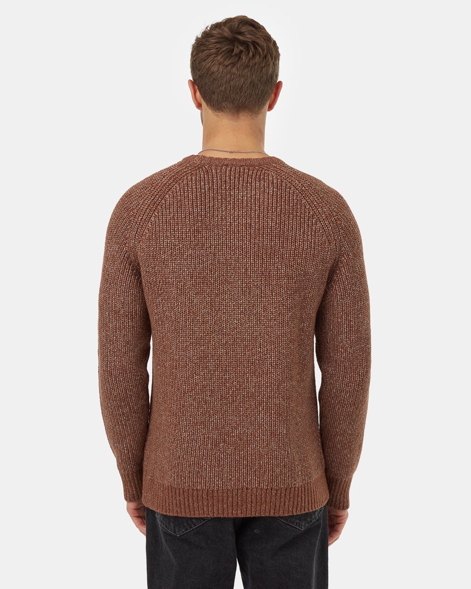 Tentree Men's Highline Wool Crew Sweater - Sepia Twist