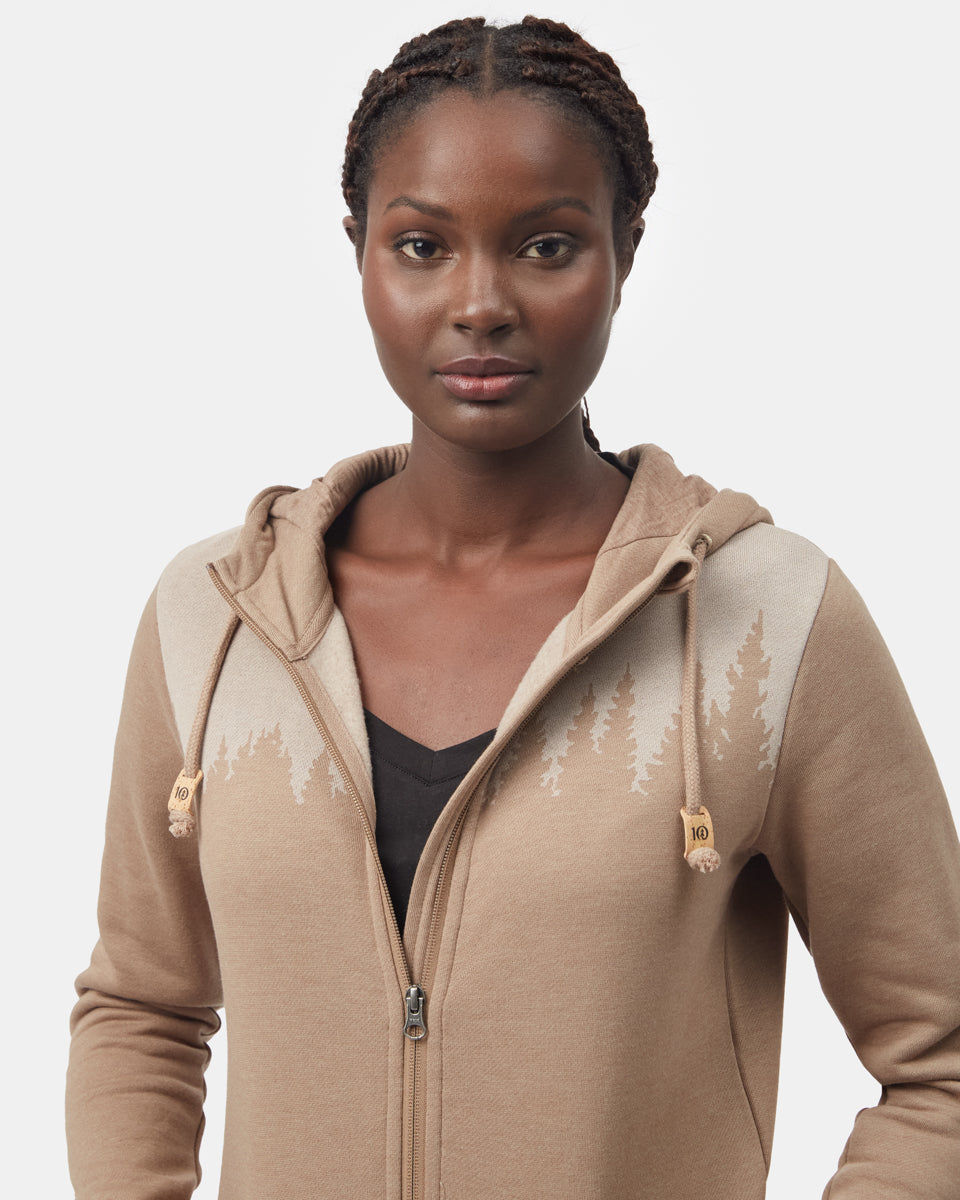 Tentree Women's Juniper Zip Hoodie - Pine Bark Heather