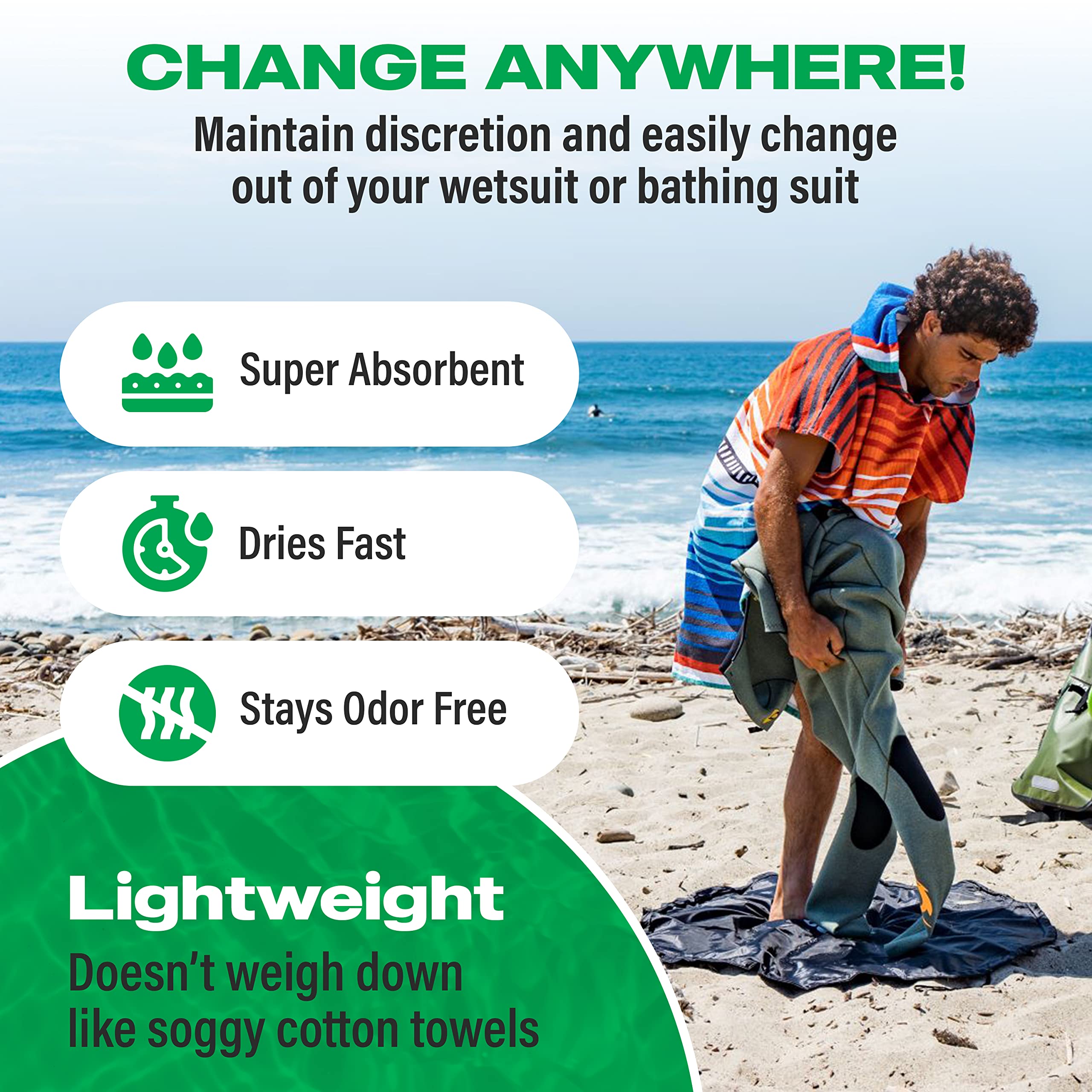 COR Surf Changing Towel Poncho | Solid Colors | Medium and Large — view 4