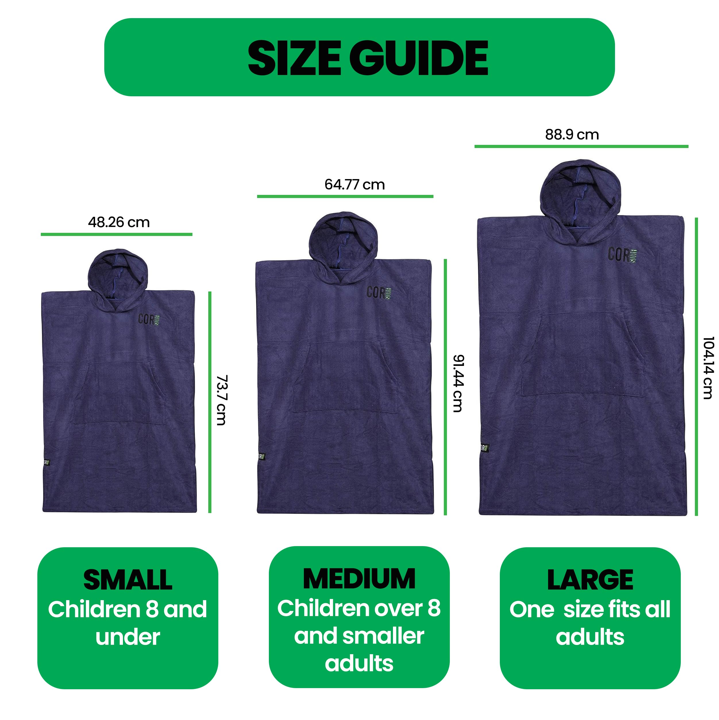 COR Surf Changing Towel Poncho | Solid Colors | Medium and Large — view 3