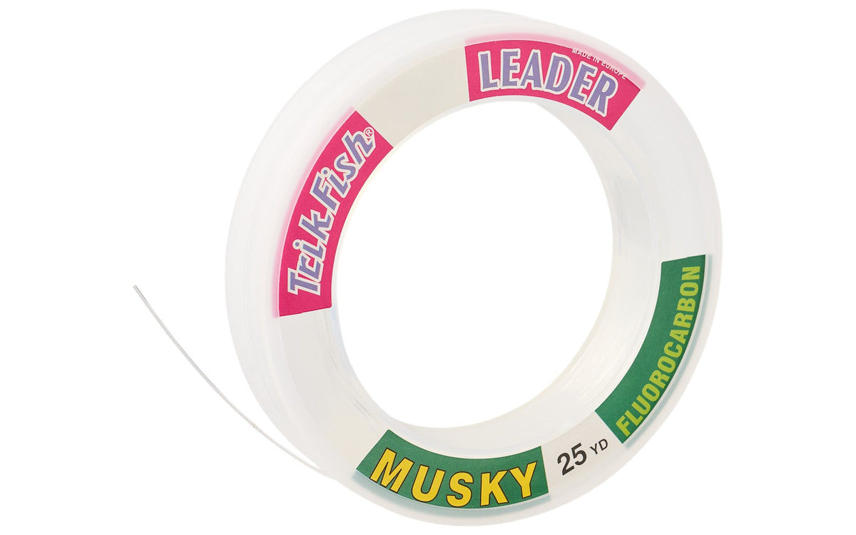 TrikFish Musky Fluorocarbon Leader — Crystal Clear / 25 Yards / 60
