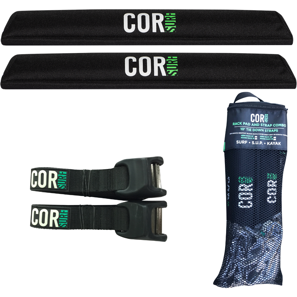 COR Surf Aero Roof Rack Pad with 10' Scratch-Resistant Tie Downs(Wide Aero Bars) — view 3