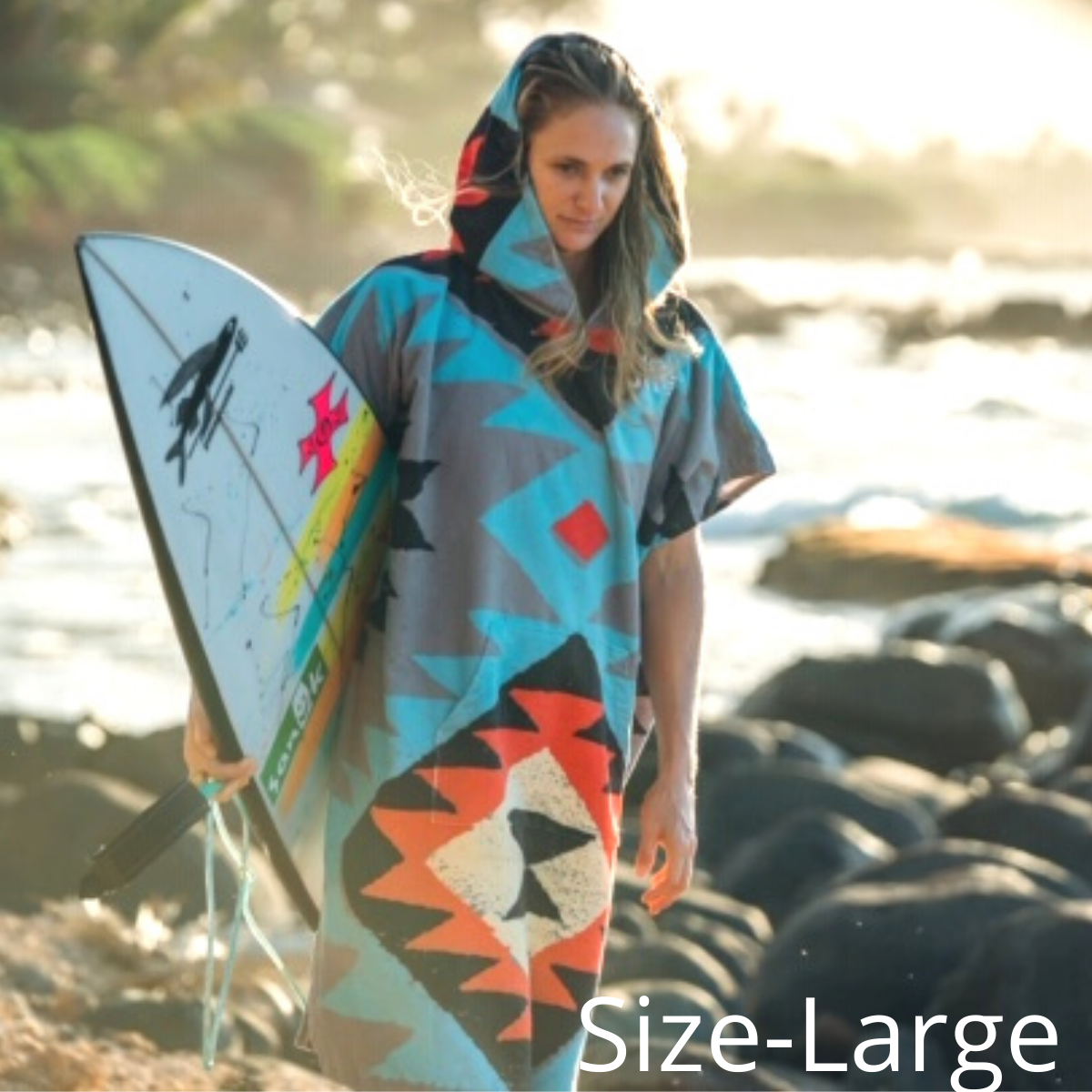 COR Surf Changing Towel Poncho by COR Surf - Tribal-Tech (Large) — view 4