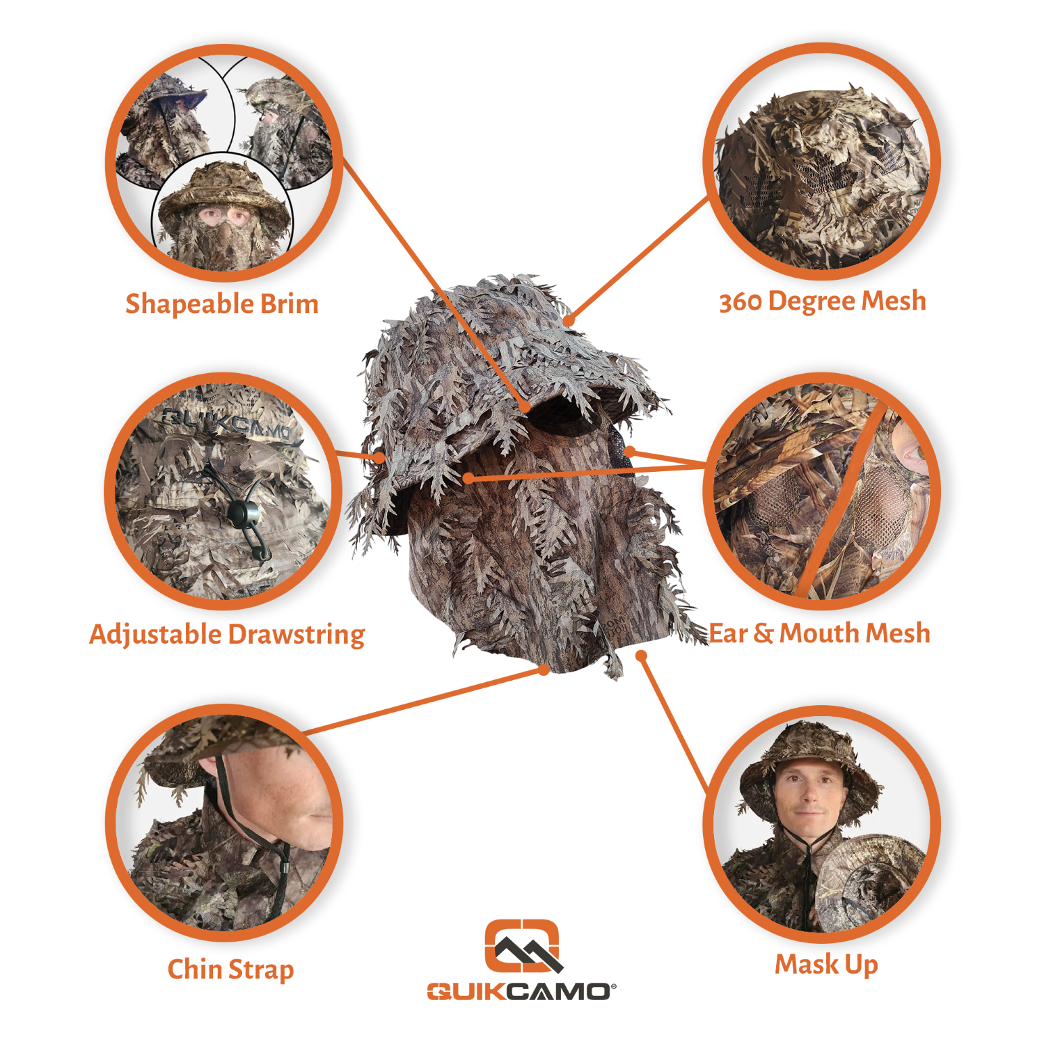 QuikCamo Camo Boonie Hat with Face Mask – product view 58
