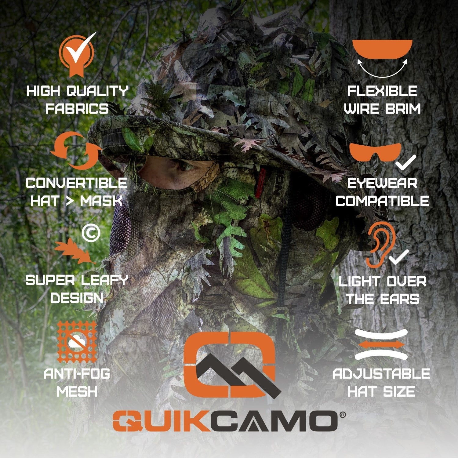 QuikCamo Camo Boonie Hat with Face Mask – product view 57