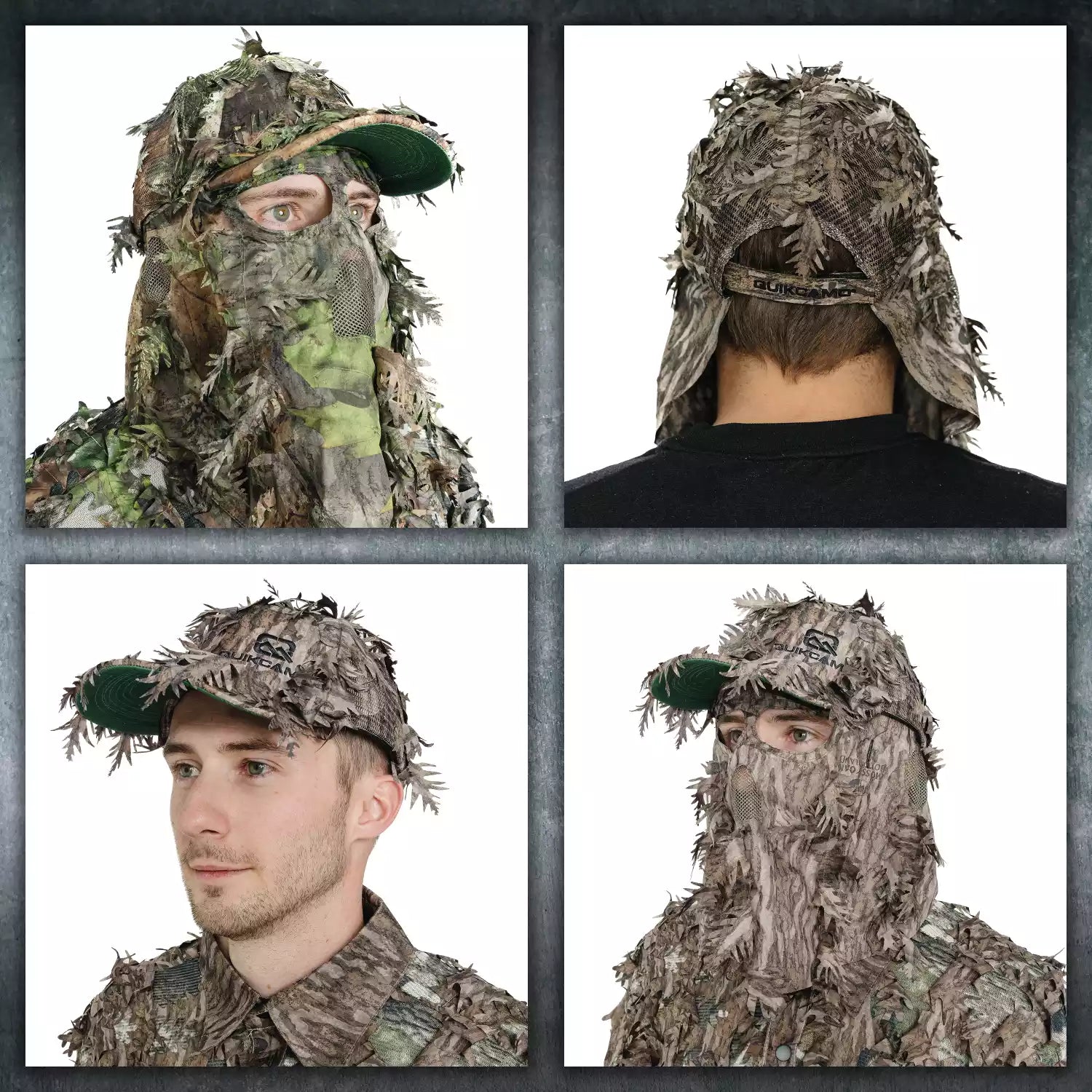QuikCamo 3D Leafy Ball Cap with Front Face Mask – product view 55