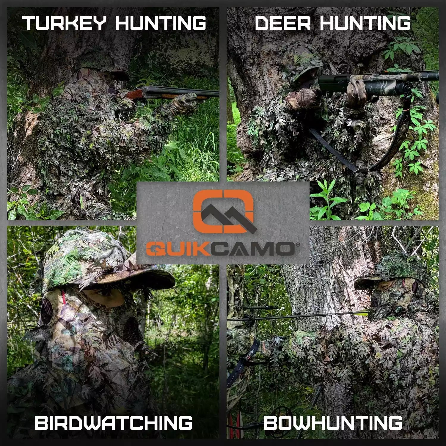 QuikCamo 3D Leafy Ball Cap with Front Face Mask – product view 50