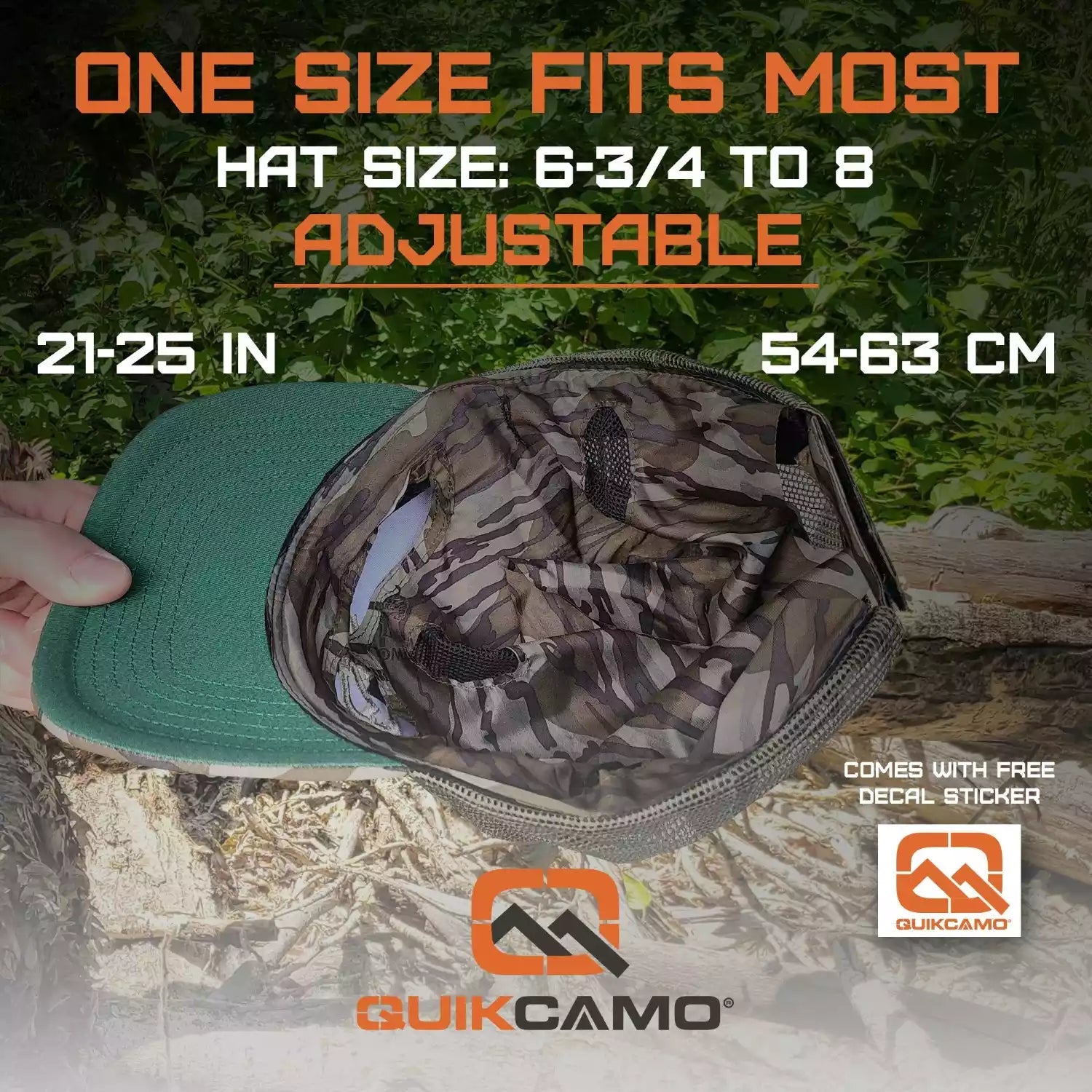QuikCamo 3D Leafy Ball Cap with Front Face Mask – product view 54