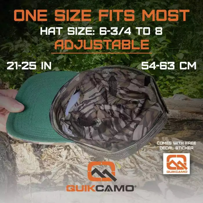 QuikCamo 3D Leafy Ball Cap with Front Face Mask – product view 64