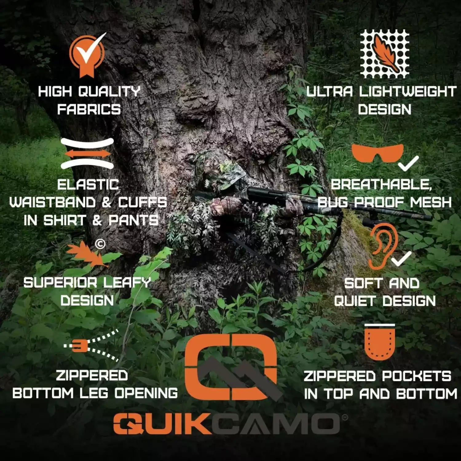 QuikCamo 3D Leafy Ghillie Suit, Top or Hoodie – product view 112