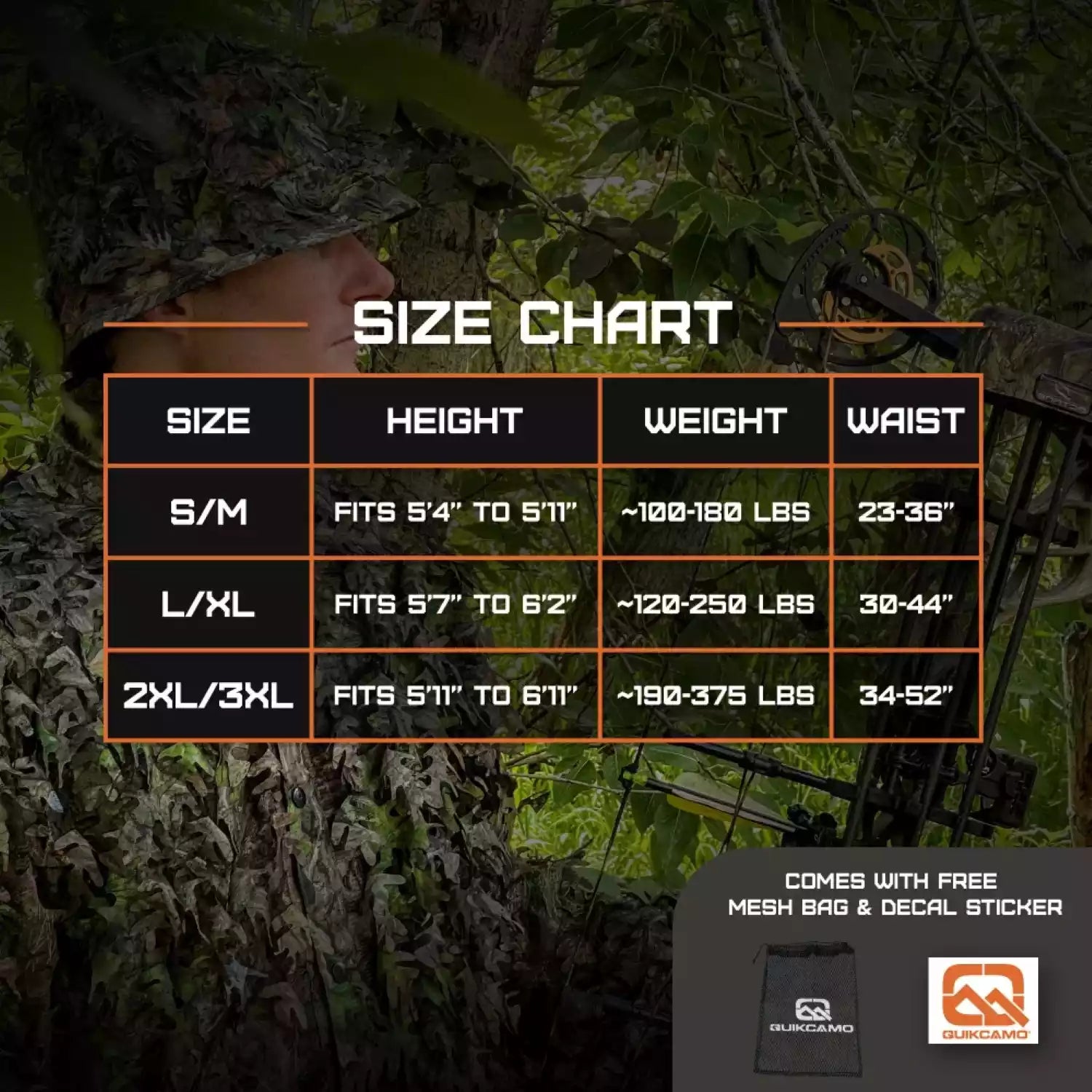 QuikCamo 3D Leafy Ghillie Suit, Top or Hoodie – product view 109