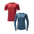 Devold Endurance Merino Mesh 120 tee in red and long-sleeve shirt in blue