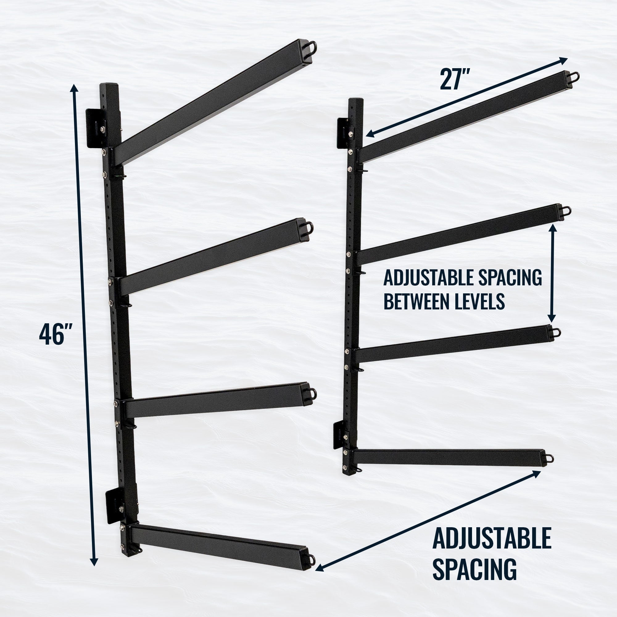 Shenandoah Kayak Rack | Outdoor Adjustable Storage | 4 Levels - product view 4