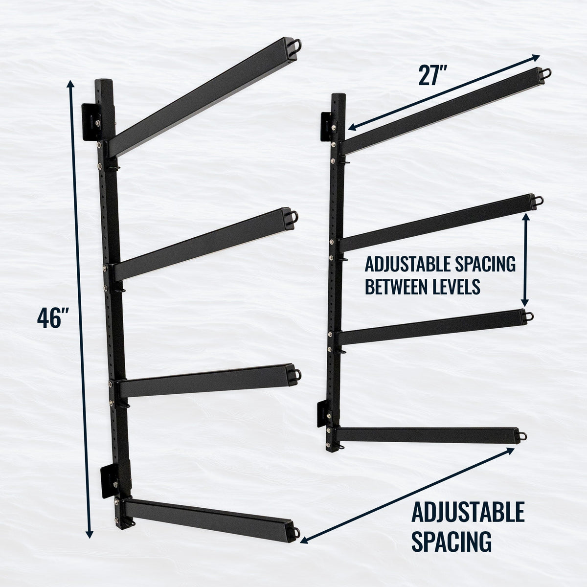 Shenandoah Kayak Rack | Outdoor Adjustable Storage | 4 Levels - product view 4