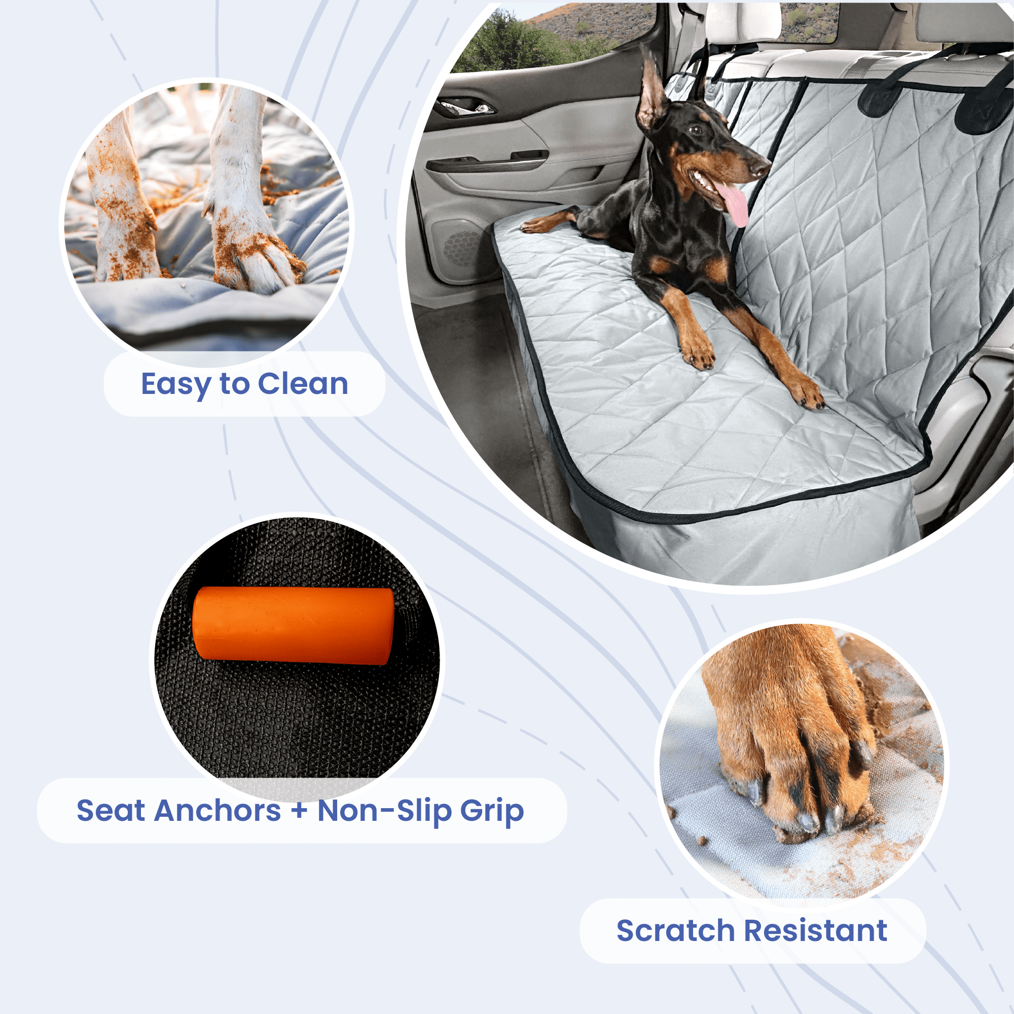 4Knines Rear Seat Cover for Fold Down Seats - No Hammock - XL