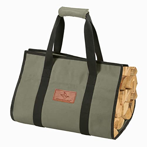 White Duck Rectangle Canvas Firewood Log Carriers