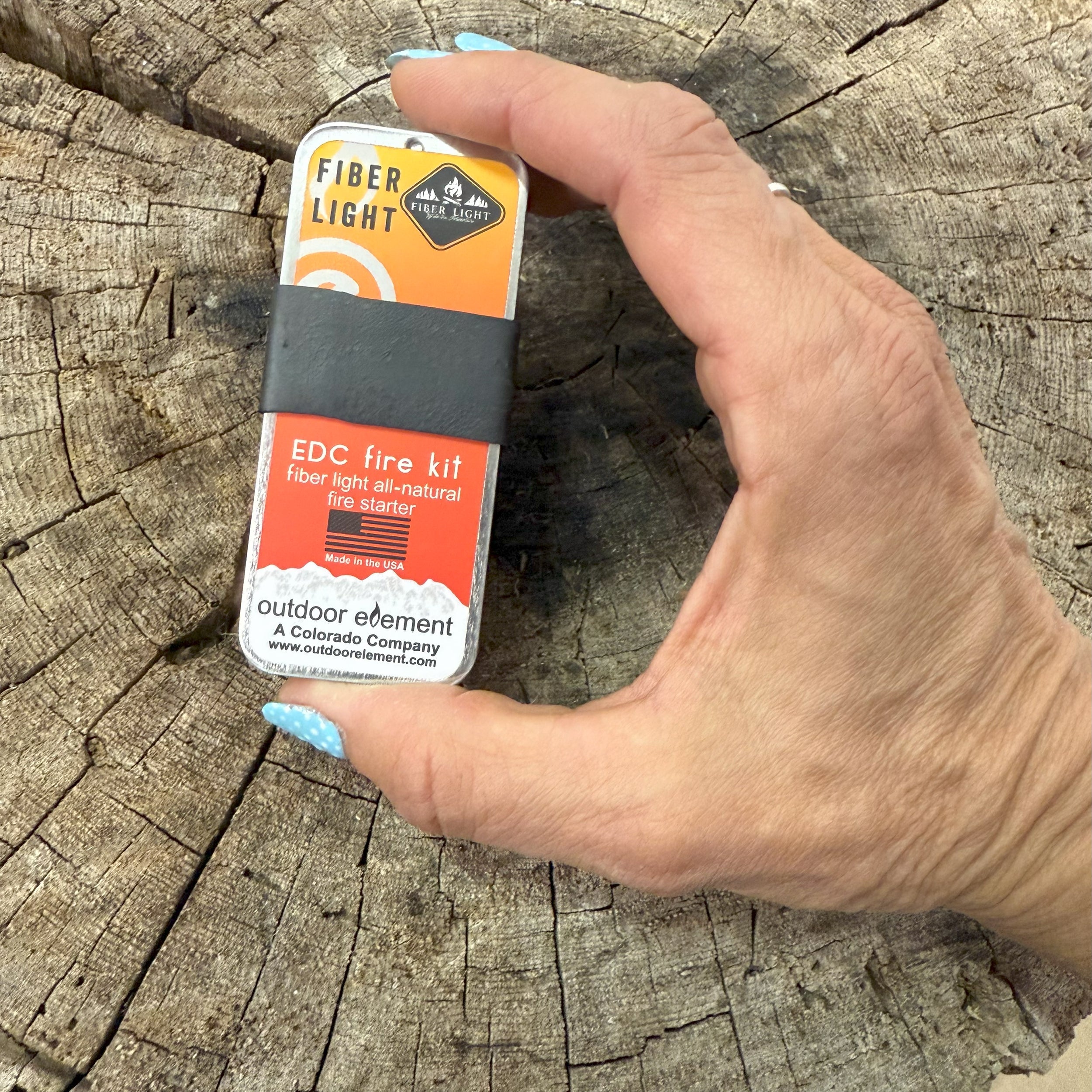 Outdoor Element Fiber Light EDC Fire Kit