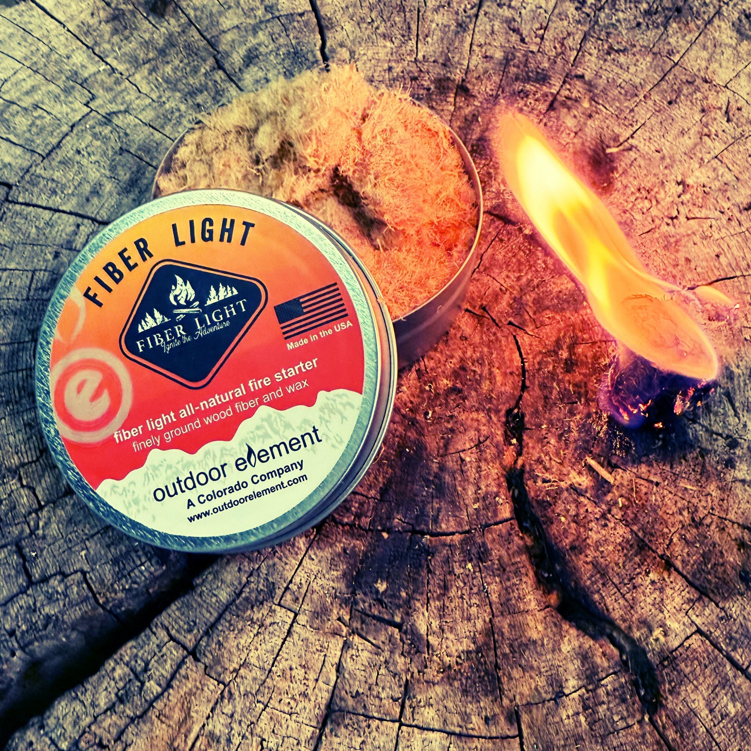 Outdoor Element Fiber Light Original (round tin)