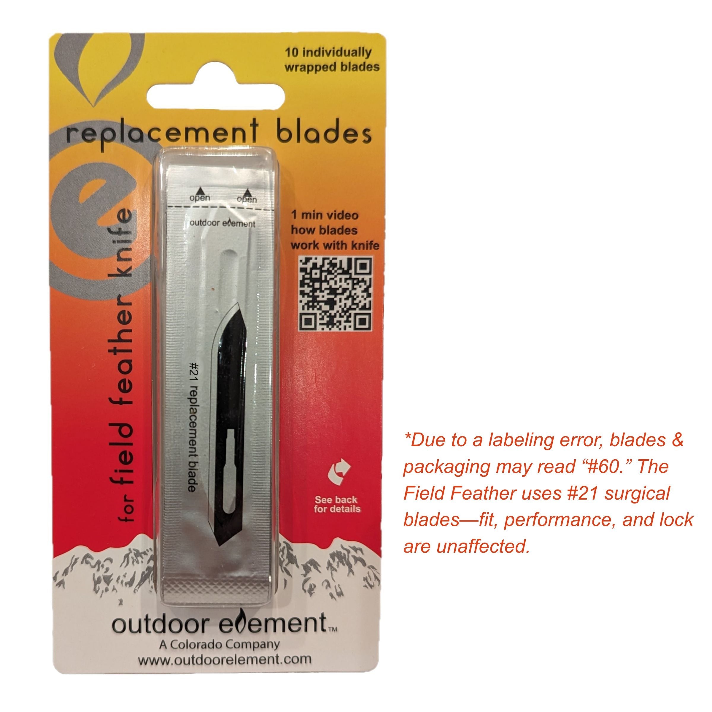 Outdoor Element Hunting Surgical Blade Replacements 10pk - for Field Feather