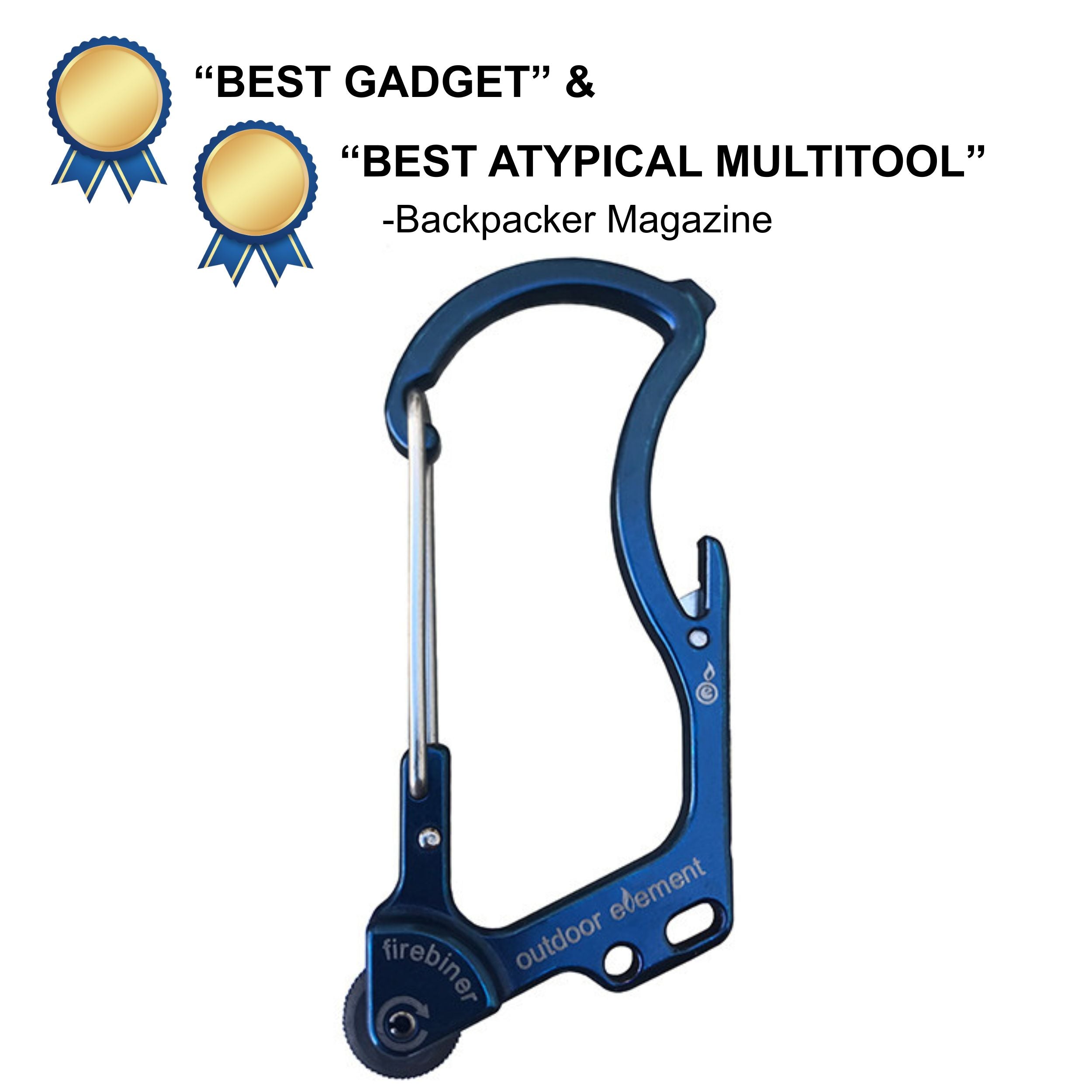 Outdoor Element Firebiner: Fire-starting Multitool Carabiner