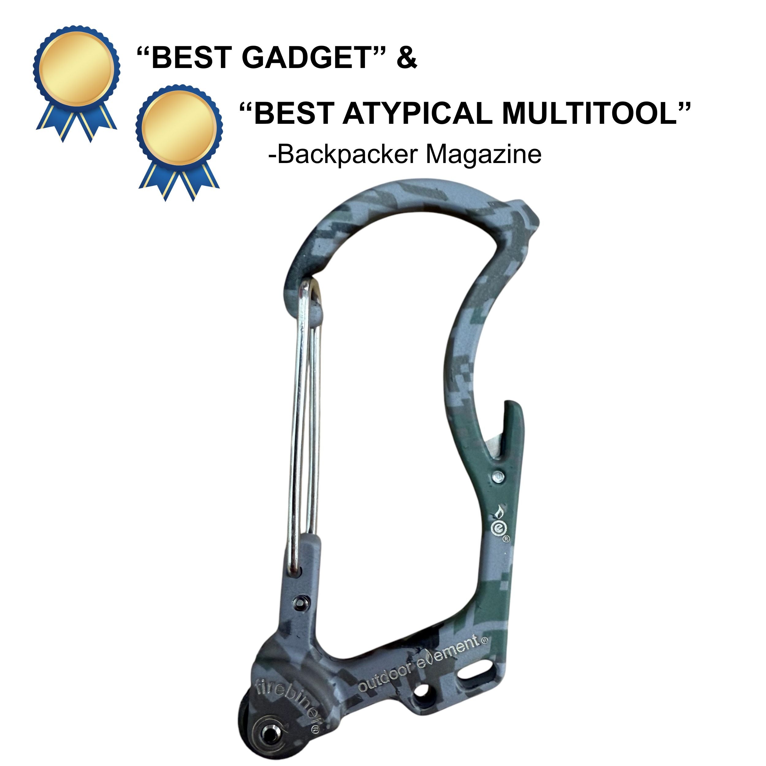 Outdoor Element Firebiner: Fire-starting Multitool Carabiner