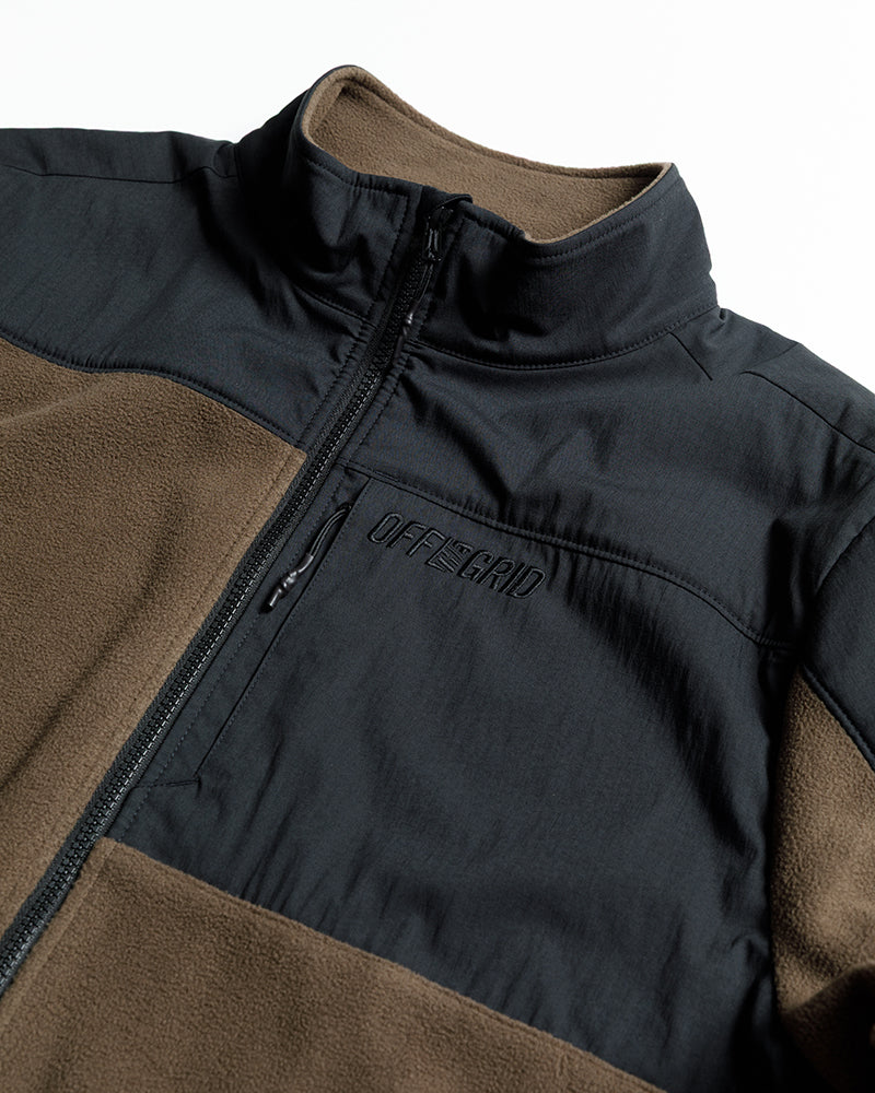 Off The Grid Surplus Bruin Fleece Zip Up- Major Brown
