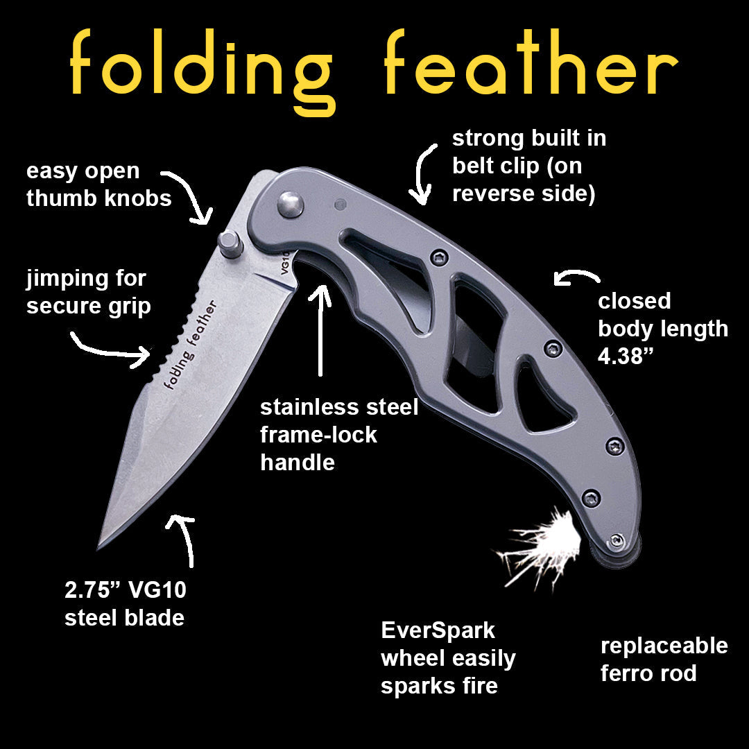 Outdoor Element Folding Feather EDC Pocketknife