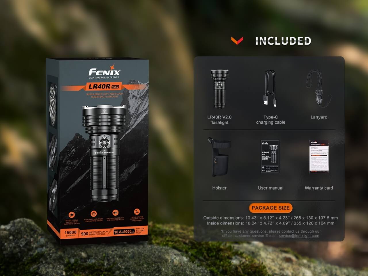 Fenix LR40R V2.0 Rechargeable LED Searchlight by Fenix Store