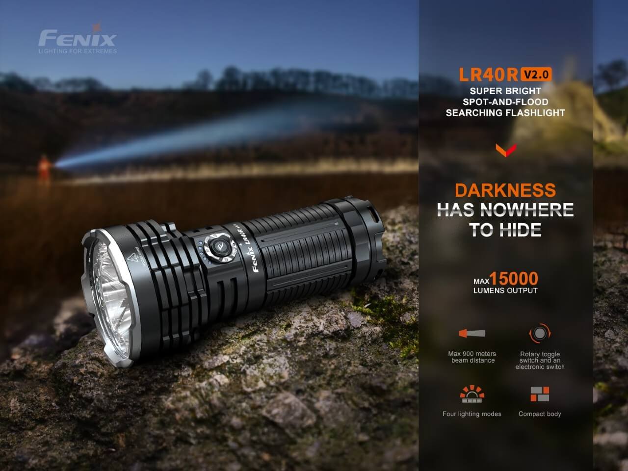 Fenix LR40R V2.0 Rechargeable LED Searchlight by Fenix Store