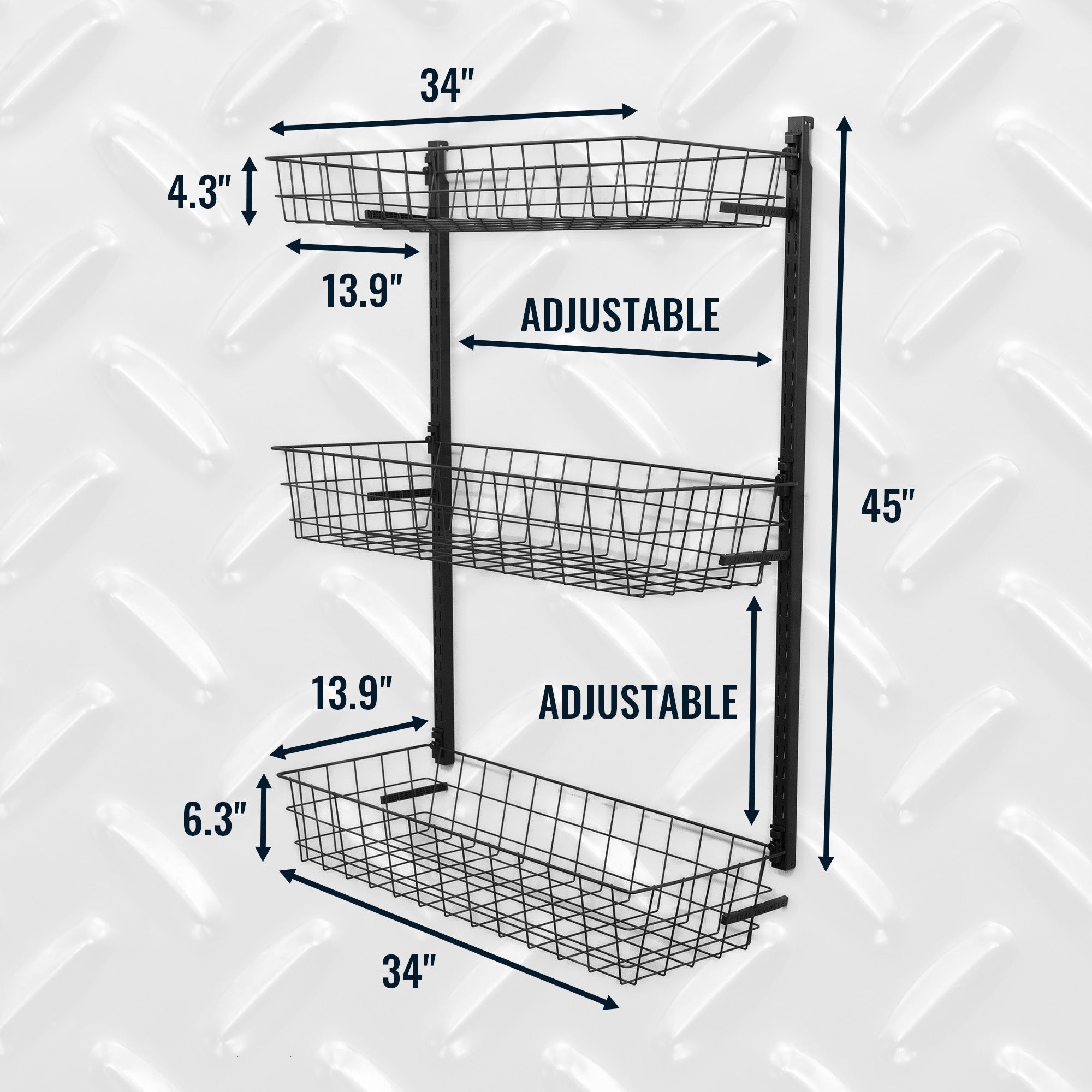 3 Basket Storage Rack | G-Basket | Holds 120 lbs - product view 5