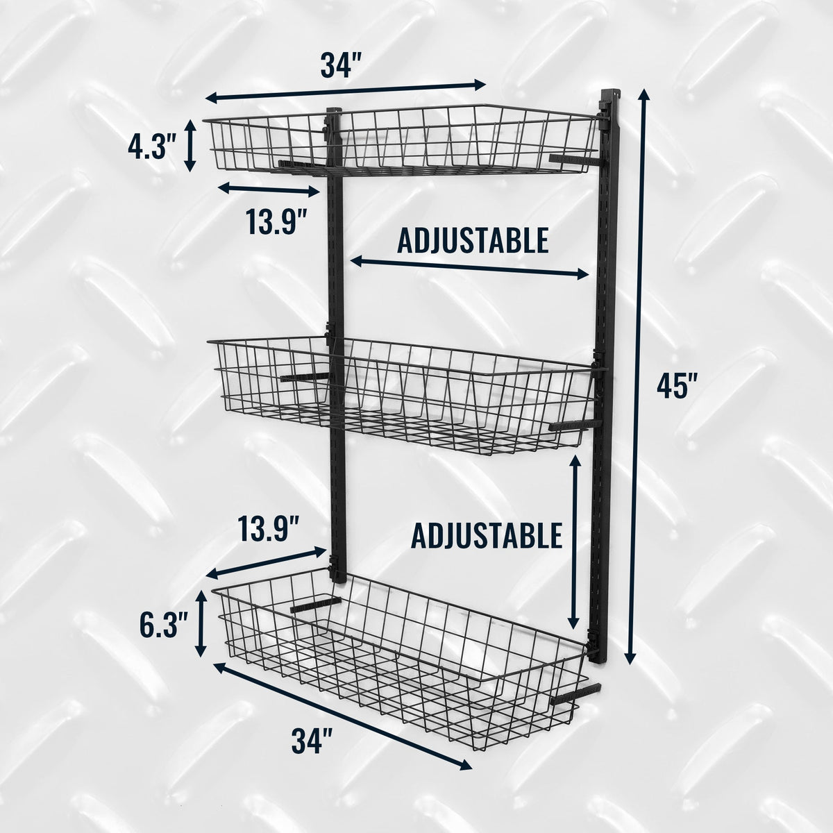 3 Basket Storage Rack | G-Basket | Holds 120 lbs - product view 5