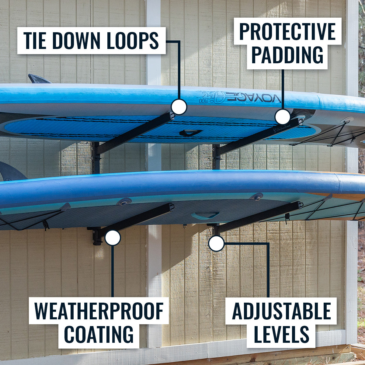 Sandbridge SUP & Surfboard Storage | Outdoor Adjustable Rack | 2 Level - product view 3