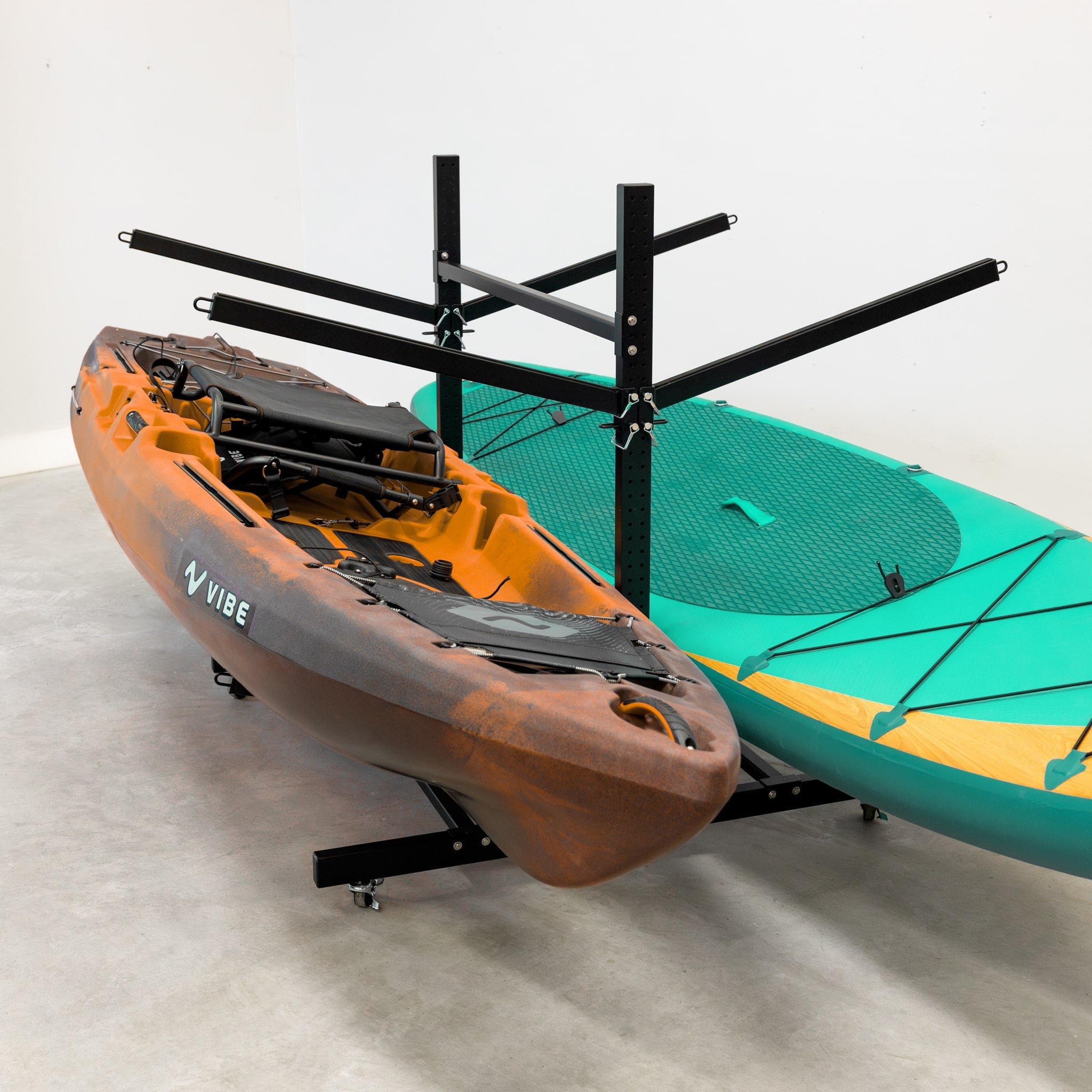 StoreYourBoard G-Watersport 4-Level Double-Sided Rolling Rack, Black — product view 1