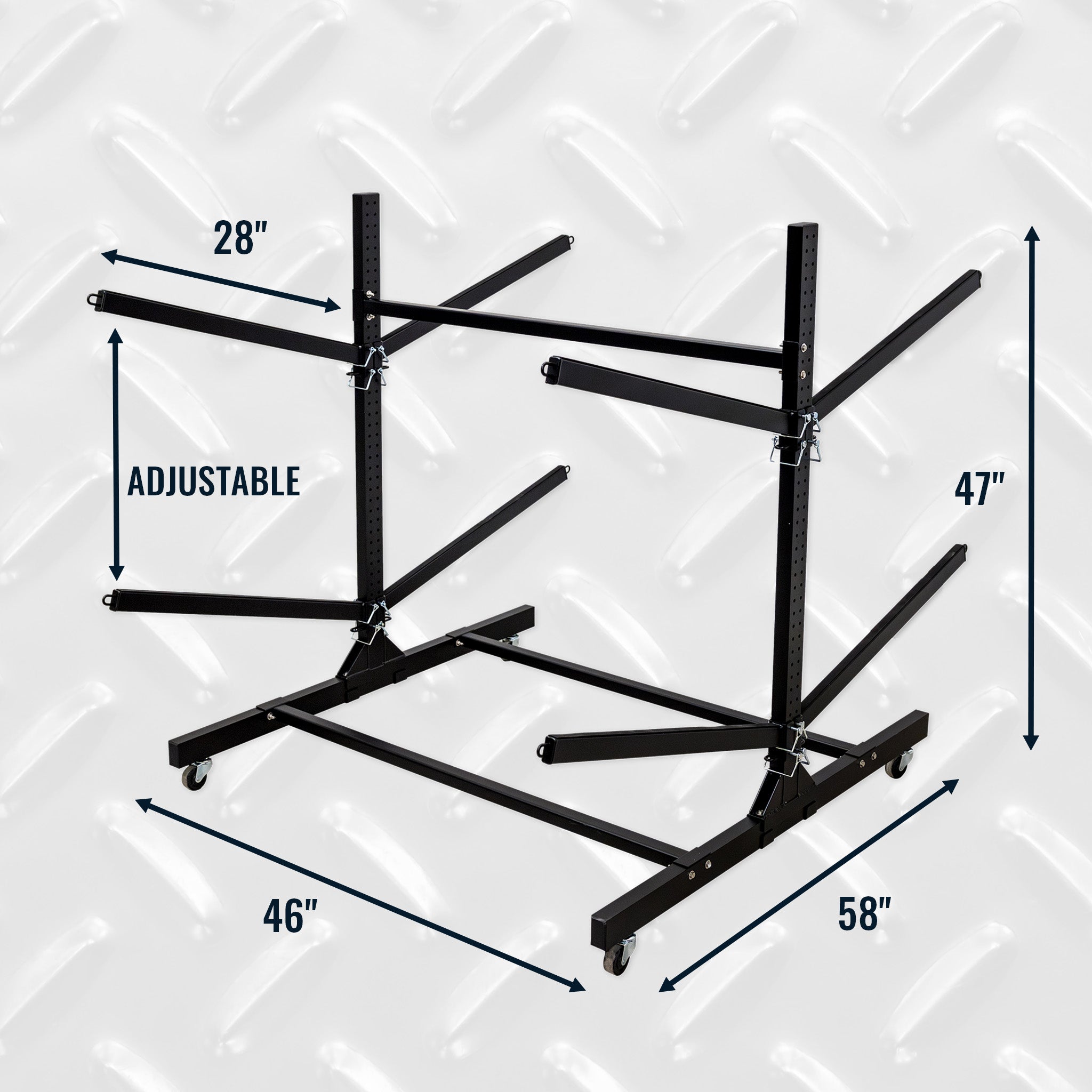 StoreYourBoard G-Watersport 4-Level Double-Sided Rolling Rack, Black — product view 3
