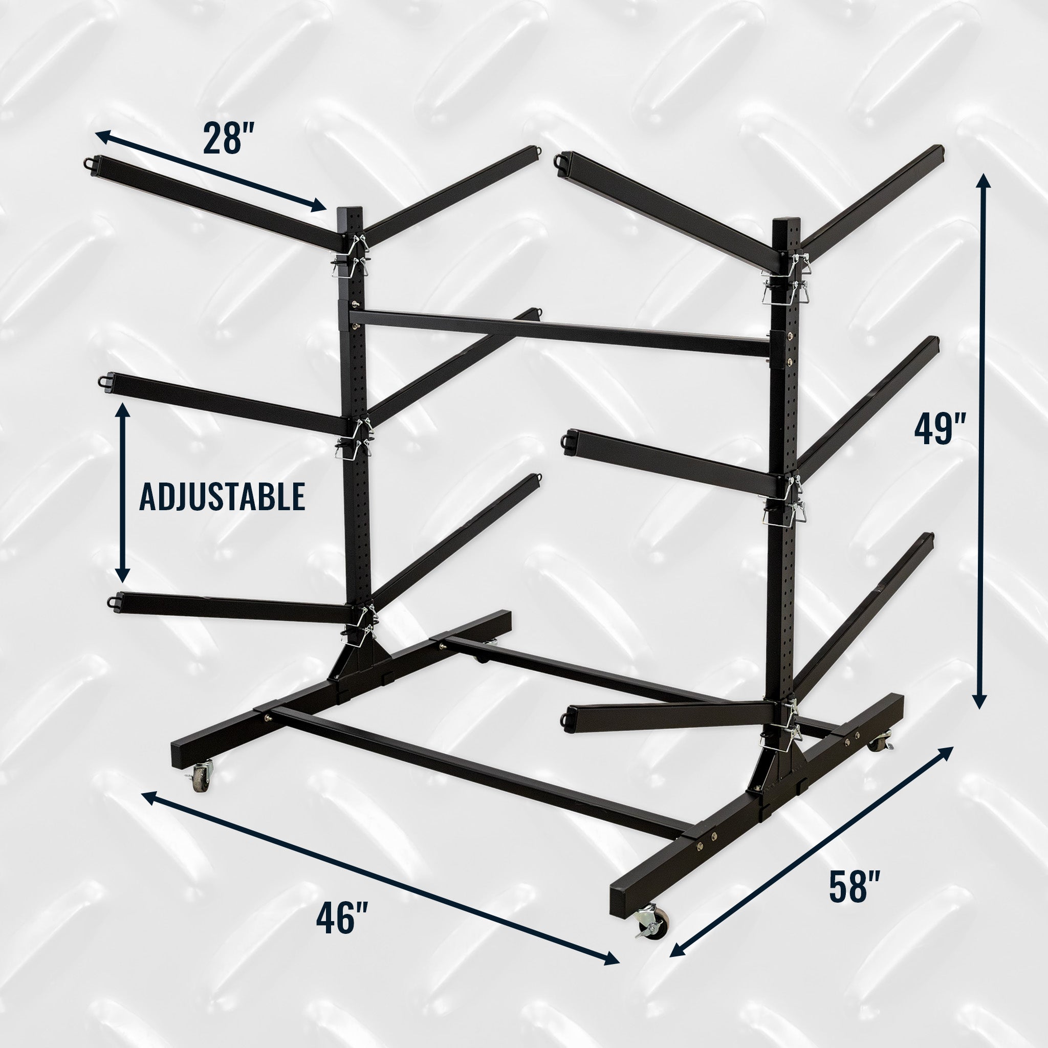 StoreYourBoard G-Watersport 6-Level Double-Sided Rolling Rack, Black — product view 3