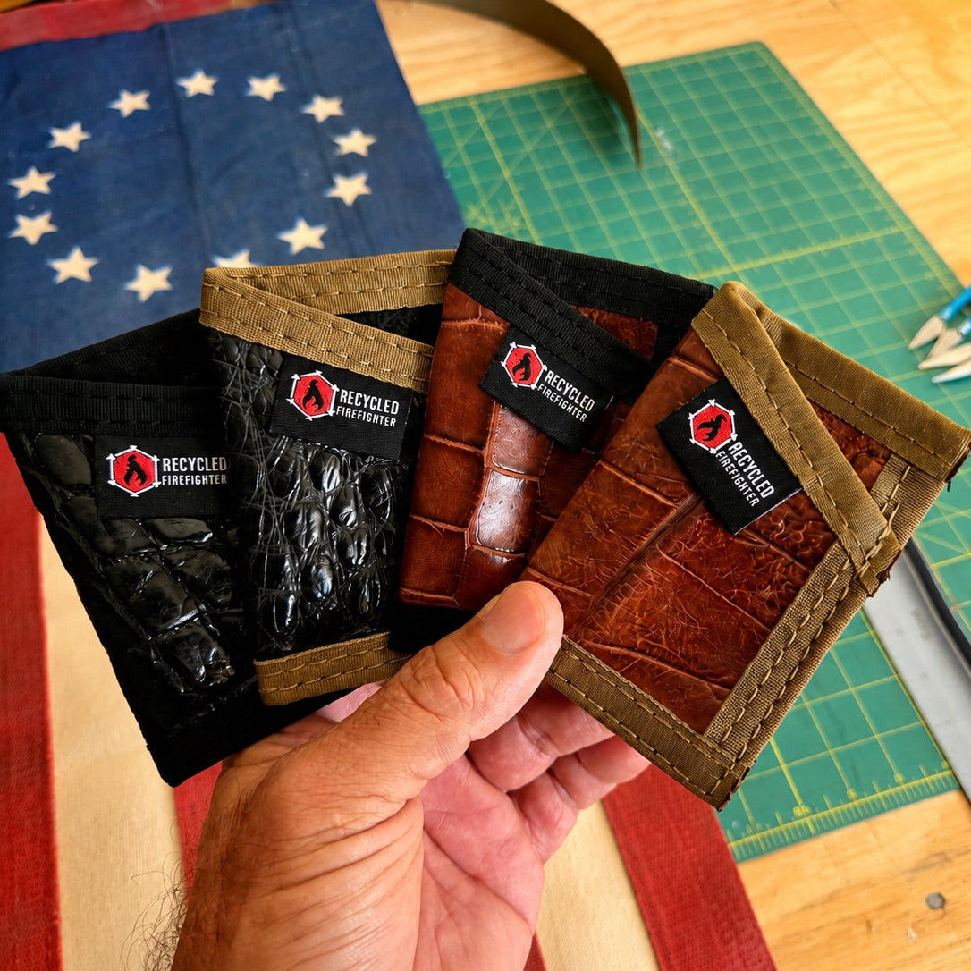 Recycled Firefighter Sergeant Wallet - Slim Gator Edition — product view 3