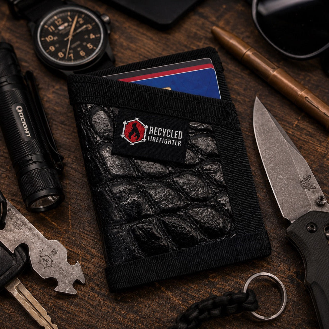 Recycled Firefighter Sergeant Wallet - Slim Gator Edition — product view 4