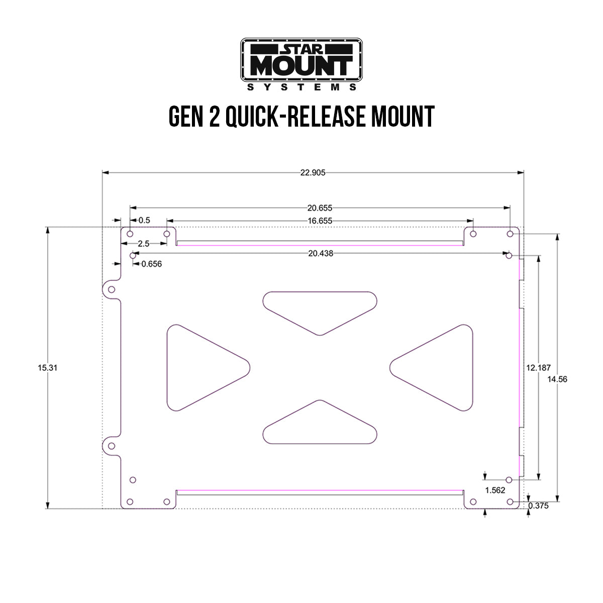 Extra bottom base plate Rectangle Quick Release Mount — product view 2
