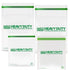 Four white heavy-duty reusable storage bags with green seals and green printed text reading 'SMELLY PROOF HEAVY DUTY FLEXIBLE REUSABLE STORAGE' on a white background.