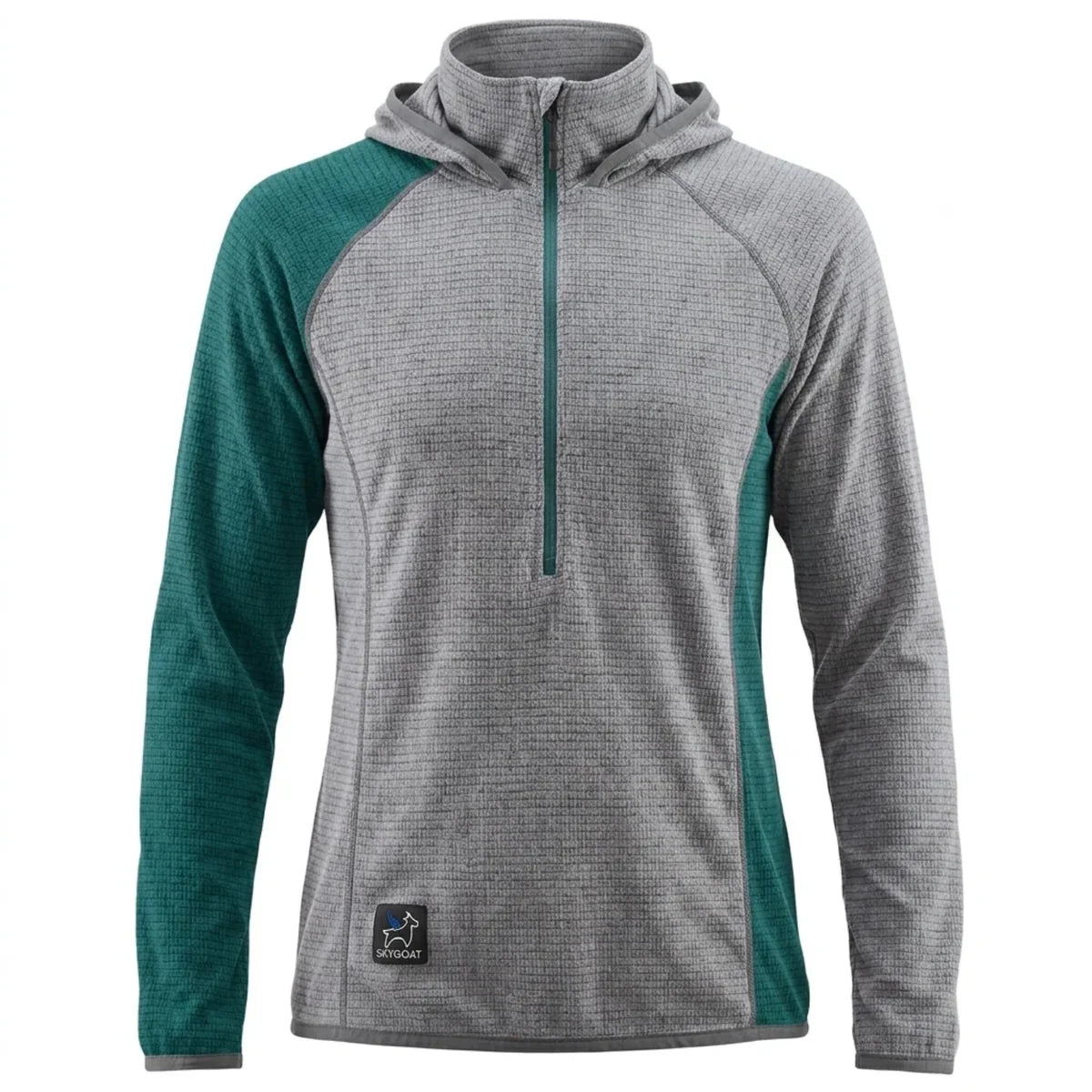 Women's Half Zip AIR 70 Pullover by SkyGOAT in sea moss on a white background 
