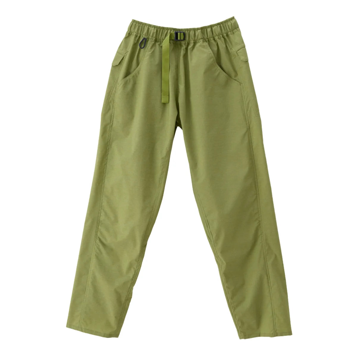 Green  Woodbine pants with a belt on a white background