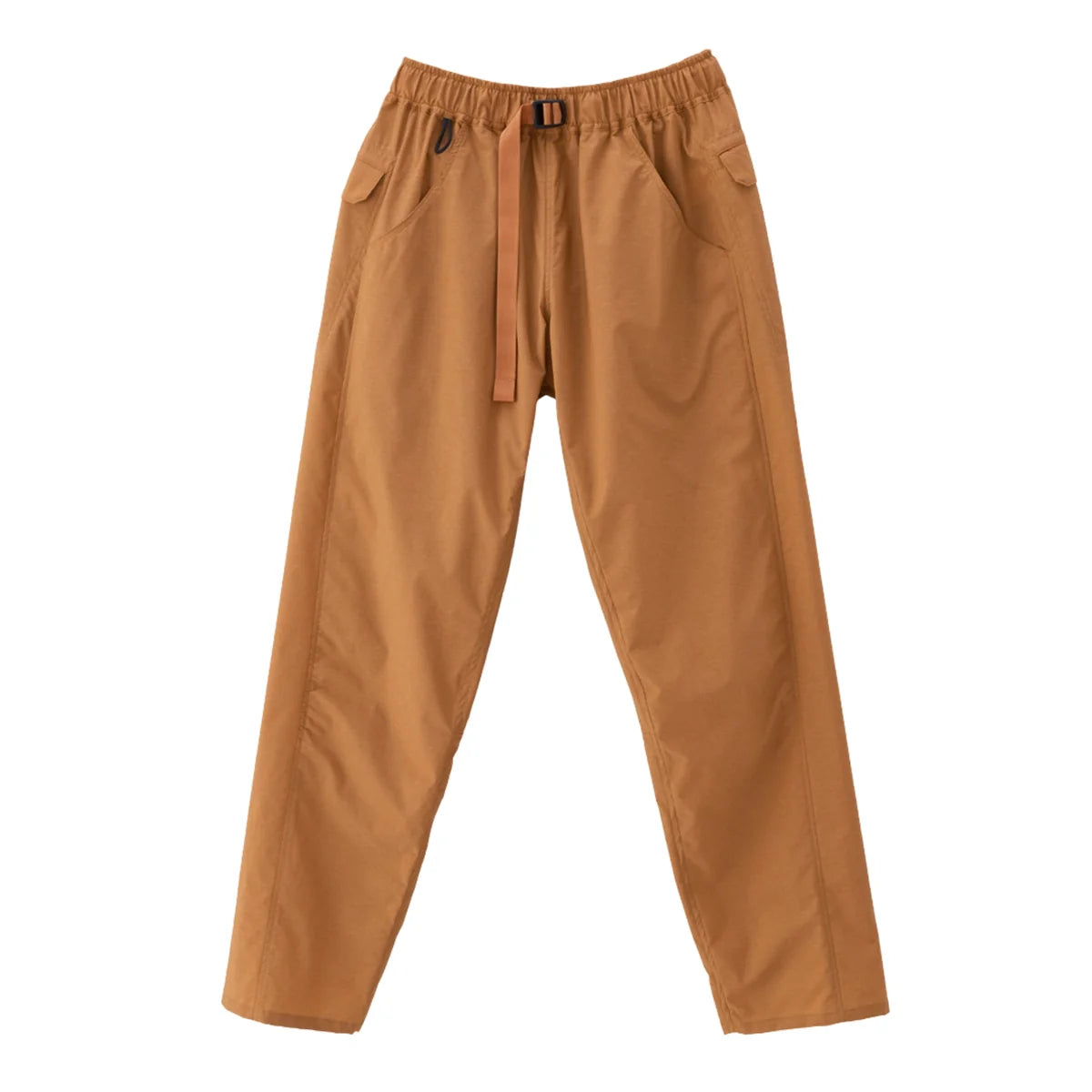 Cinnamon pants with a belt on a white background