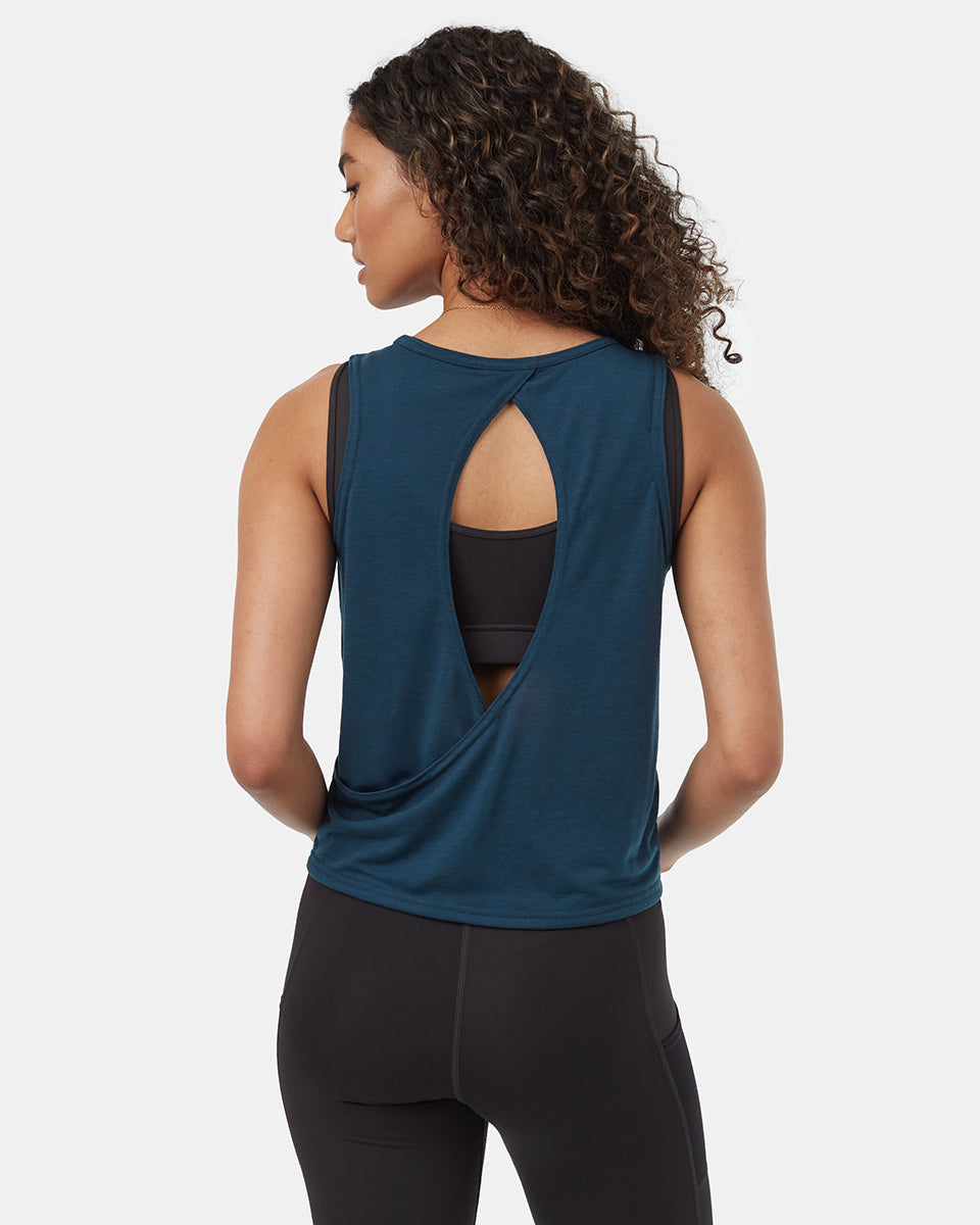 Tentree Women's inMotion Open Back Tank - Reflecting Pond